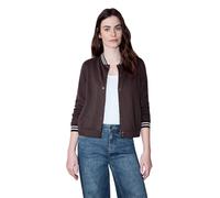 Blouson STREET ONE STUDIO, Damen, Gr. 34, plummy braun, Stoff, 71% Polyester, 26% Viskose, 3% Elasthan, unifarben, normal normal, Rundhals, elastischer Bund, Jacken Blouson, mit College-Style Details