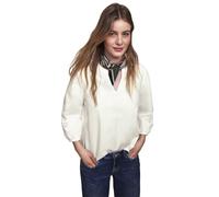 Shirtbluse STREET ONE STUDIO, Damen, Gr. 44, sanftes weiß, Web, 100% Baumwolle, unifarben, normal normal, Rundhals, elastischer Bund, Blusen, aus reiner Baumwolle (35405763-44) sanftes weiß
