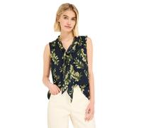 Blusentop STREET ONE STUDIO, Damen, Gr. 34, bunt (maritime blau), Stoff, 100% Polyester, geblümt, normal normal, V-Ausschnitt, abgesteppt, Blusen Blusentop, mit allover Print (97714407-34) maritime bl