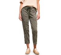 Cargohose STREET ONE STUDIO, Damen, Gr. 46, Länge 28, ashen olive, Stoff, 60% Lyocell, 37% Baumwolle, 3% Elasthan, unifarben, loose fit knöchelfrei, Hosen Cargohose, Middle Waist (18054462-46) ashen o