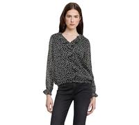 Street One Studio Frauen Chiffonbluse mit Volants in Schwarz, Gr: 42