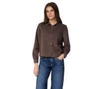 Langarmbluse STREET ONE STUDIO, Damen, Gr. 46, java braun, Web, 100% Baumwolle, unifarben, normal normal, V-Ausschnitt, Bündchen, Blusen (92003230-46) java braun