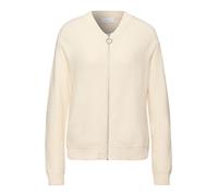 Cardigan STREET ONE STUDIO, Damen, Gr. 38, soft beige, Stoff, 66% Polyester, 27% Baumwolle, 5% Polyamid, 2% Elasthan, unifarben, normal normal, Rundhals, Rippbündchen, Strickjacken, Rundhalsausschnitt