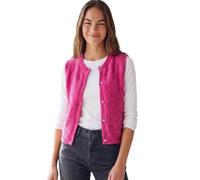 Kurzweste STREET ONE STUDIO, Damen, Gr. 44, ruby raspberry, Stoff, 81% Polyester, 18% Baumwolle, 1% Polyamid, unifarben, regular fit normal, Rundhals, Westen, in Unifarbe (89231314-44) ruby raspberry