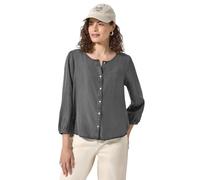 Jeansbluse STREET ONE STUDIO, Damen, Gr. 42, tencel grau, Jeans, 100% Lyocell, unifarben, normal normal, Rundhals, elastischer Bund, Blusen Jeansbluse, in Denim-Optik (14046058-42) tencel grau