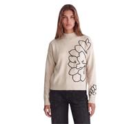 Stehkragenpullover STREET ONE STUDIO, Damen, Gr. 34, beige (creamed sand meliert), Stoff, 30% Polyester, 29% Polyacryl, 21% Viskose, 20% Polyamid, unifarben, normal normal, hoch geschlossener Ausschni