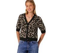 Kurzarm Jacke im Strick-Look mit Print