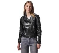 Bikerjacke STREET ONE STUDIO, Damen, Gr. 42, schwarz, Stoff, Obermaterial: 100% Polyester; Futter: 100% Polyester, unifarben, normal normal, V-Ausschnitt, Bündchen, Jacken, mit Reverskragen (40646926-