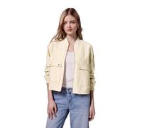 Blouson STREET ONE STUDIO, Damen, Gr. 46, mellow vanilla, Stoff, Obermaterial: 87% Viskose, 13% Polyester; Futter: 100% Polyester, unifarben, normal kurz, Rundhals, elastischer Bund, Jacken, mit Elast