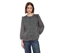 Chiffonbluse STREET ONE STUDIO, Damen, Gr. 44, buffed beige, Stoff, Obermaterial: 100% Polyester; Futter: 100% Modal, unifarben, klassisch normal, Rundhals, Bündchen, Blusen Chiffonbluse (40790604-44)