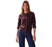 Cardigan STREET ONE STUDIO, Damen, Gr. 36, braun (russet rot), Feinstrick;Stoff, 52% Viskose, 28% Polyester, 20% Polyamid, unifarben, regular fit normal, Rundhals, Bündchen, Strickjacken, in Unifarbe