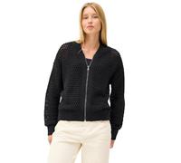 Cardigan STREET ONE STUDIO, Damen, Gr. 40, schwarz, Web, 60% Baumwolle, 40% Polyacryl, unifarben, comfort fit normal, Rundhals, Rippbündchen, Strickjacken, Grobstrick (29617904-40) schwarz