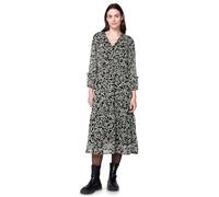 Midikleid STREET ONE STUDIO, Damen, Gr. 40, EURO-Größen, schwarz, Stoff, Obermaterial: 100% Polyester; Unterkleid: 100% Modal, gemustert, normal wadenlang, V-Ausschnitt, elastischer Bund, Kleider Midi