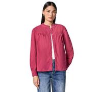 Street One Studio Damen Cordbluse mit Rüschendetails Langarm Cord-Optik Schwarz/Candy Pink Gr.38