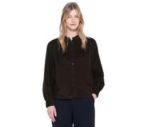 Street One Studio Frauen Cordbluse mit Rüschendetails in Braun, Gr: 42