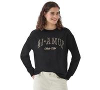 Sweatshirt STREET ONE STUDIO, Damen, Gr. 36, schwarz, Sweatware, 60% Baumwolle, 40% Polyester, normal, Rundhals, abgesteppt, Sweatshirts Sweatshirt, mit Wording (11760648-36) schwarz