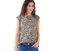 Blusentop STREET ONE STUDIO, Damen, Gr. 36, schwarz, Stoff, 100% Viskose, klassisch normal, Rundhals, normaler Saum, Blusen Blusentop, im Leo Design (29865040-36) schwarz