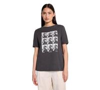 Print-Shirt STREET ONE STUDIO, Damen, Gr. 40, grau (dusted grau), Web, 100% Baumwolle, bedruckt, regular fit normal, Rundhals, abgesteppt, Shirts, aus reiner Baumwolle (58920805-40) dusted grau
