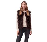 Street One - Fake Fur Weste braun/rot - Gr. - 34