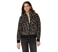 Cardigan STREET ONE STUDIO, Damen, Gr. 46, schwarz, Stoff, 100% Polyester, animal-print, normal normal, Rundhals, Rippbündchen, Strickjacken (82470766-46) schwarz