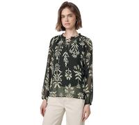 Langarmbluse STREET ONE STUDIO, Damen, Gr. 40, desert pine grün, Stoff, 100% Polyester, bedruckt, casual, normal normal, Rundhals, Langarm Bündchen, Blusen, mit dekorativen Bändchen (52690261-40) dese