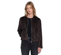 Blouson STREET ONE STUDIO, Damen, Gr. 46, schwarz auburn braun, Stoff, Obermaterial: 90% Polyester, 10% Elasthan; Futter: 100% Polyester, animal-print, normal normal, Rundhals, abgesteppt, Jacken Blou