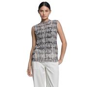 Street One Studio Damen 3227584 Gemustertes Mesh-Top, Black, 38