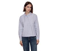 Langarmbluse STREET ONE STUDIO, Damen, Gr. 40, original blau, Web, 100% Baumwolle, gestreift, normal normal, V-Ausschnitt, Bündchen, Blusen, aus reiner Baumwolle (88587239-40) original blau