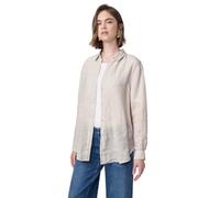 Hemdbluse STREET ONE STUDIO, Damen, Gr. 46, schwarz moonstone sand, Web, 100% Leinen, gestreift, casual, normal normal, V-Ausschnitt, Langarm Manschette, Blusen, mit Knopfleiste (57828166-46) schwarz 