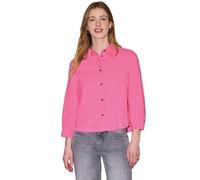 Hemdbluse STREET ONE STUDIO, Damen, Gr. 44, glowy pink, Web, 100% Baumwolle, unifarben, normal normal, V-Ausschnitt, abgesteppt, Blusen Hemdbluse, aus reiner Baumwolle (34384066-44) glowy pink