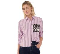 Langarmbluse STREET ONE STUDIO, Damen, Gr. 40, pearly rose, Web, 100% Baumwolle, gestreift, klassisch normal, V-Ausschnitt, Bündchen, Blusen, mit Brusttasche (63165353-40) pearly rose