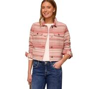 Blouson STREET ONE STUDIO, Damen, Gr. 42, torch rot, Web, 80% Baumwolle, 20% Polyester, gestreift, normal normal, V-Ausschnitt, Bündchen, Jacken Blouson, mit buntem Streifenmuster (93796213-42) torch