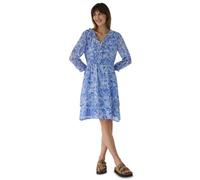 Sommerkleid STREET ONE STUDIO, Damen, Gr. 42, EURO-Größen, eventide blau, Stoff, Obermaterial: 100% Polyester; Unterkleid: 100% Modal, gemustert, comfort fit normal, V-Ausschnitt, Bündchen, Kleider So