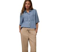 Kurzarmbluse STREET ONE STUDIO, Damen, Gr. 44, light blau soft wash, Stoff, 100% Lyocell, unifarben, klassisch normal, V-Ausschnitt, normaler Saum, Blusen, mit durchgehender Knopfleiste vorn (66129645