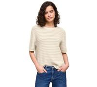 Street One Studio Frauen Kurzarm Pullover mit Lochmuster in Beige, Gr: 44