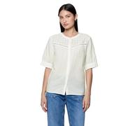 Street One Damen Kurzarmbluse Studio mit Stickerei Weiß Größe 36