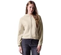 Cardigan STREET ONE STUDIO, Damen, Gr. 42, beige (almond weiß), Web, 65% Baumwolle, 30% Polyester, 5% Elasthan, unifarben, casual, normal normal, ohne Ausschnitt, Langarm Bündchen, Strickjacken, aus B