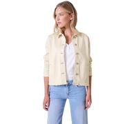 Jeansjacke STREET ONE STUDIO, Damen, Gr. 44, weiß (ecru washed), Jeans, 55% Baumwolle, 21% Polyester, 14% Lyocell, 9% Viskose, 1% Elasthan, unifarben, casual, normal normal, V-Ausschnitt, Langarm abge