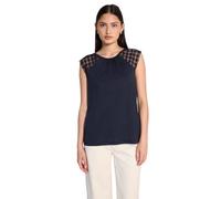 Street One Studio Damen F323598 Leinen-Look Top mit Spitze, Dark Void Blue, 44