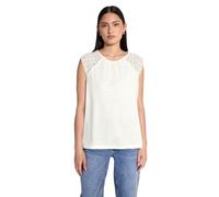 Street One Studio Damen F323598 Leinen-Look Top mit Spitze, Off White, 40