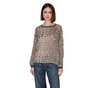 Chiffonbluse STREET ONE STUDIO, Damen, Gr. 42, schwarz, Stoff, Obermaterial: 100% Polyester; Futter: 100% Modal, klassisch normal, Rundhals, Bündchen, Blusen Chiffonbluse, mit Chiffon-Lagen-Look (1645