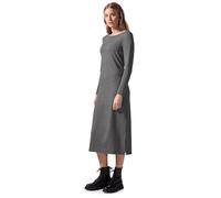 Midikleid STREET ONE STUDIO, Damen, Gr. 46, EURO-Größen, grau (stormy grau meliert), Stoff, 60% Polyester, 33% Viskose, 6% Nylon, 1% Elasthan, unifarben, normal wadenlang, U-Boot-Ausschnitt, Bündchen,