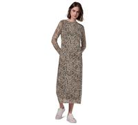 Midikleid STREET ONE STUDIO, Damen, Gr. 40, EURO-Größen, braun (creamy braun), Stoff, Obermaterial: 95% Polyester, 5% Elasthan; Unterkleid: 100% Viskose, animal-print, casual, normal wadenlang, U-Boot