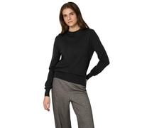 Rundhalspullover STREET ONE STUDIO, Damen, Gr. 44, schwarz, Stoff, 30% Polyester, 29% Polyacryl, 21% Viskose, 20% Nylon, unifarben, normal normal, Rundhals, Rippbündchen, Pullover Rundhalspullover (96
