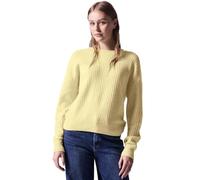 Street One Pullover F303112 mit Struktur, Bond Gelb meliert, Feinstrick, Rundhals, Gr. 36