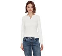 Rundhalsshirt STREET ONE STUDIO, Damen, Gr. 42, sanftes weiß, Web, 95% Baumwolle, 5% Elasthan, unifarben, normal normal, Rundhals, abgesteppt, Shirts Rundhalsshirt, im soften Baumwoll-Mix (91900544-42