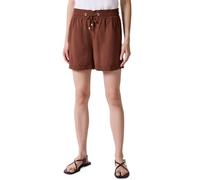 Shorts STREET ONE STUDIO, Damen, Gr. 36, braun (sienna braun), Stoff, 84% Viskose, 16% Polyamid, unifarben, loose fit kurz, Hosen Shorts, High Waist (85290201-36) sienna braun