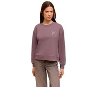 Sweatshirt STREET ONE STUDIO, Damen, Gr. 44, hazy rose, Sweatware, 60% Baumwolle, 40% Polyester, unifarben mit Farbeinsatz, normal, Rundhals, Rippbündchen, Sweatshirts Sweatshirt (99509452-44) hazy ro