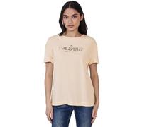 Street One Studio Damen T-Shirt F323215 mit Wording Mellow Vanilla Größe 40