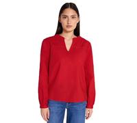 Tunika STREET ONE STUDIO, Damen, Gr. 36, rot (mandarin rot), Web, 100% Baumwolle, unifarben, V-Ausschnitt, mit Knopf Manschette, Tuniken, aus reiner Baumwolle (25061209-36) mandarin rot